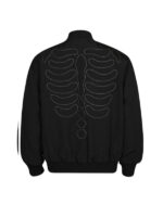 Unisex Dark Skeleton Black Bomber Jacket