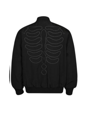 Unisex Dark Skeleton Black Bomber Jacket