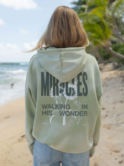 Unisex Miracles Oversized Green Pullover Hoodie