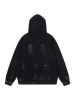 Unisex Star Print Oversized Zip-Up Hoodie