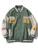 Unofficial 33 Retro Trend Oversized Bomber Jacket