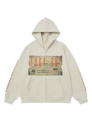 Vintage Woodlise 1964 Graphic Zip-Up Hoodie