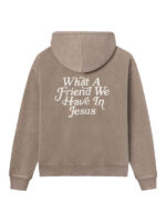 What A Friend In Jesus Brown Oversized Pullover Hoodie