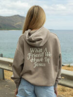 What A Friend In Jesus Brown Oversized Pullover Hoodie