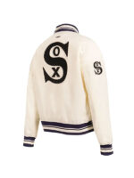 White Sox Chicago Full-Snap Satin Varsity Jacket