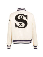 White Sox Chicago Full-Snap Satin Varsity Jacket