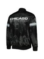 White Sox Chicago Pick & Roll Full-Snap Black Satin Varsity Jacket