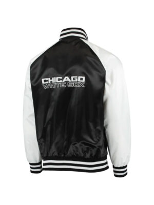 White Sox Chicago The Lead Off Hitter Black & White Satin Varsity Jacket