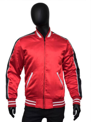 Wolf 1950s Lenny Lone Wolf Red Versity Jacket