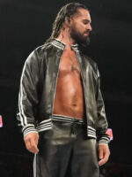 WWE Monday Night Raw 2024 Seth Rollins Black Leather Jacket