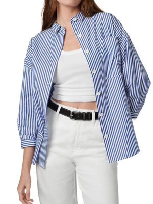 Real Housewives of New York City S15 Sai Da Silva Striped Shirt