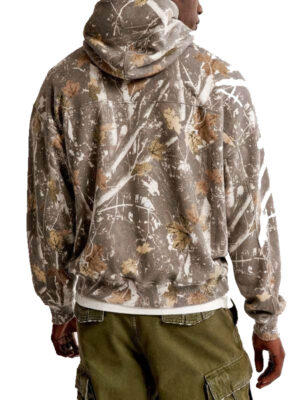 Abercrombie Camo Cream and Green Pullover Hoodie