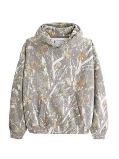 Abercrombie Camo Cream and Green Pullover Hoodie