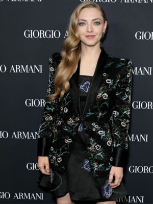 Amanda Seyfried Giorgio Armani RTW Black Spring Blazer