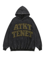 ATKT Tenet Letter Print Oversized Pullover Hoodie