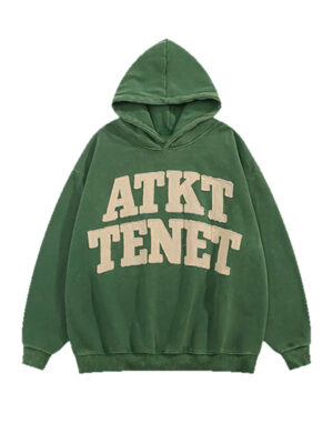 ATKT Tenet Letter Print Oversized Pullover Hoodie