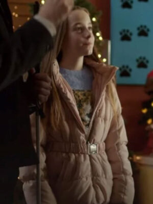 Ava Weiss My Christmas Guide Pink Puffer Jacket