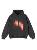 Blaze Streak Oversized Black Pullover Hoodie