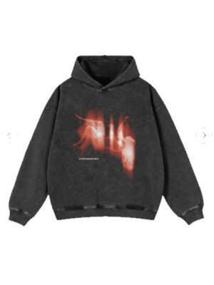 Blaze Streak Oversized Black Pullover Hoodie