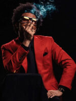 Blinding Lights The Weeknd Red Cotton Blazer