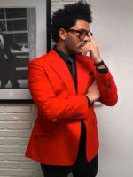 Blinding Lights The Weeknd Red Cotton Blazer