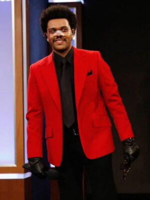 Blinding Lights The Weeknd Red Cotton Blazer