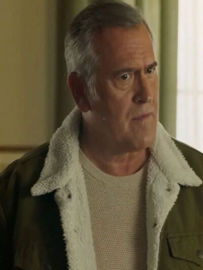 Bruce Campbell My Southern Family Christmas Green Shearling Jacket