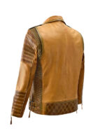 Charles Burnt Mustard Zipper Leather Jacket