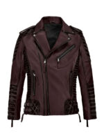 Charles Burnt Wine Leather Jacket