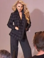 Christie Brinkley Access Hollywood Plaid Suit