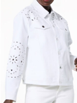 Christie Brinkley Access Hollywood White Denim Jacket