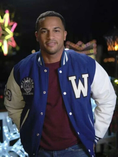 Christmas Comes Twice Letterman Blue Wool Varsity Jacket