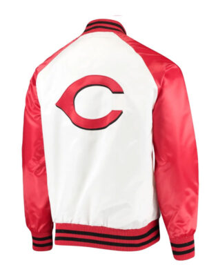 Cincinnati Reds Clean Up Hitter White & Red Varsity Jacket