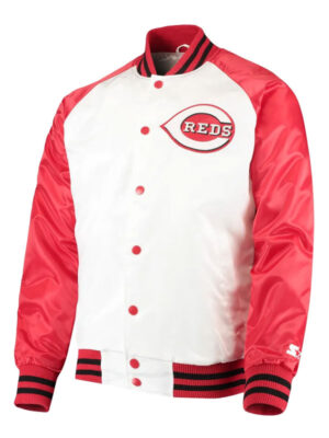 Cincinnati Reds Clean Up Hitter White & Red Varsity Jacket