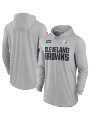 Cleveland Browns Salute To Service Grey Pullover Hoodie