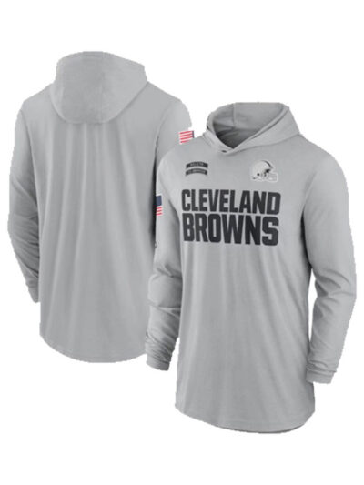 Cleveland Browns Salute To Service Grey Pullover Hoodie