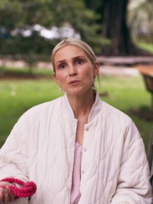 Colin From Accounts S02 Genevieve Hegney White Quilted Jacket