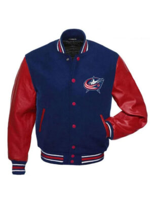 Columbus Blue Wool Letterman Varsity JacketColumbus Blue Wool Letterman Varsity Jacket