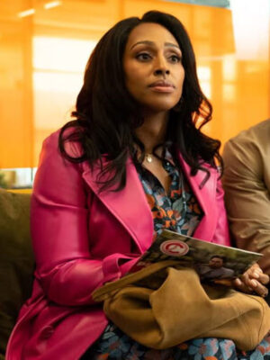 Curfew S01 2024 Helen Pink Leather Trench Coat