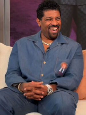 Deon Cole Tamron Hall Show Denim Embroidered Shirt
