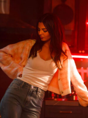 Depravity 2024 Victoria Justice Printed Cardigan