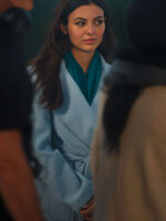 Depravity Victoria Justice Trench Blue Wool Coat