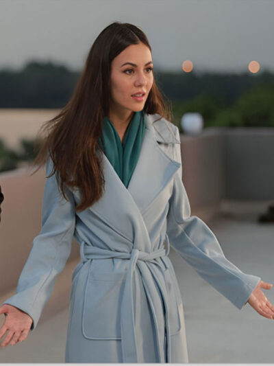 Depravity Victoria Justice Trench Blue Wool Coat