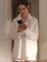 Emily In Paris S4 Lily Collins Pearl White Shirt
