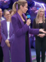 Erin Andrews Good Morning America Purple Long Coat