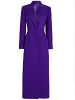 Erin Andrews Good Morning America Purple Long Coat