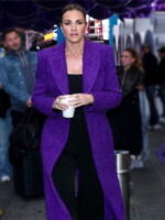 Erin Andrews Good Morning America Purple Long Coat