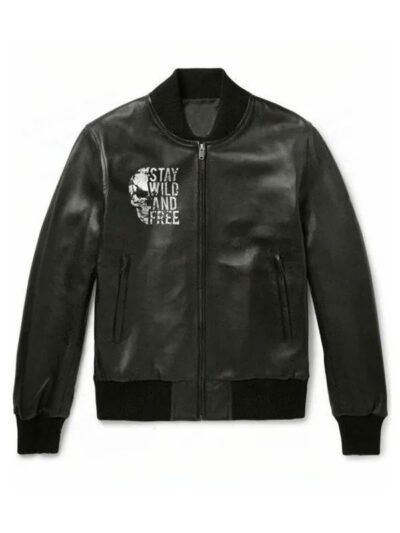 Halloween Stay Wild and Free Black Varsity Jacket