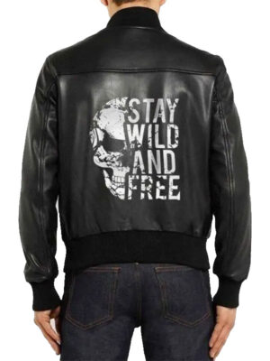 Halloween Stay Wild and Free Black Varsity Jacket