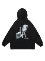 Hand Gesture Oversized Pullover Hoodie
